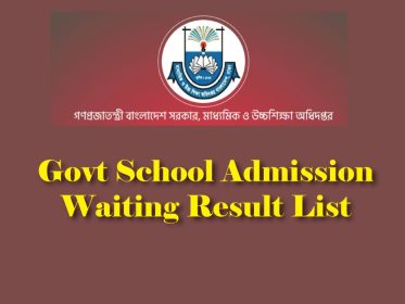 Govt School Admission Waiting Result List